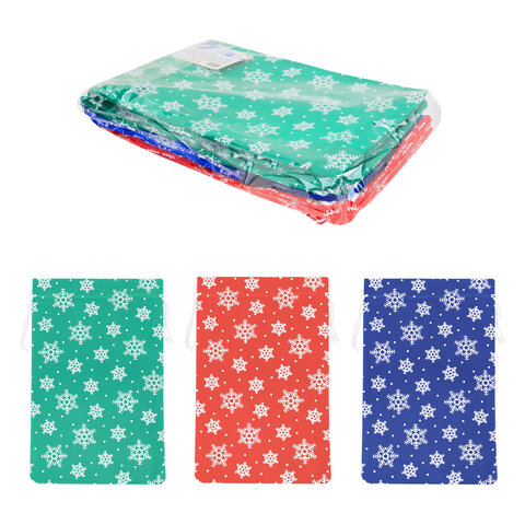 Подарочный мешок (1 шт.) новогодний, 30х20 см, "Snowflakes", нетканый материал, 3 цвета ассорти, ЗОЛОТАЯ СКАЗКА, 592535