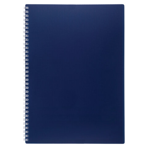 Тетрадь обложка пластик, А4, 80 л., гребень, клетка, HATBER, "VELVET" Синяя, 081562, 80Т4В1гр_01609