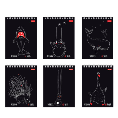 Блокнот МАЛЫЙ ФОРМАТ А6, 60 л., гребень, картон, клетка, HATBER, "Нескучные герои", 088310, 60Б6В1гр