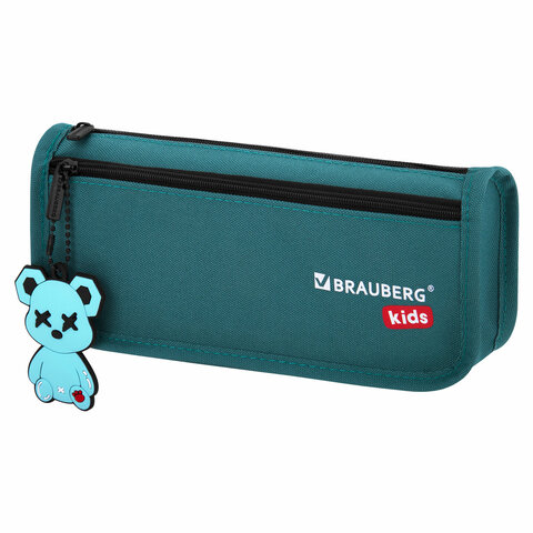 Пенал мягкий BRAUBERG KIDS, 2 отделения, полиэстер, "Cool bear", 22x10x6 см, 273554