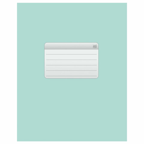 Тетрадь А5, 48 л., HATBER-ECO скоба, офсет №2 ЭКОНОМ, клетка, обложка мелованная бумага, "Зеленая", 075743, 48Т5D1_27731