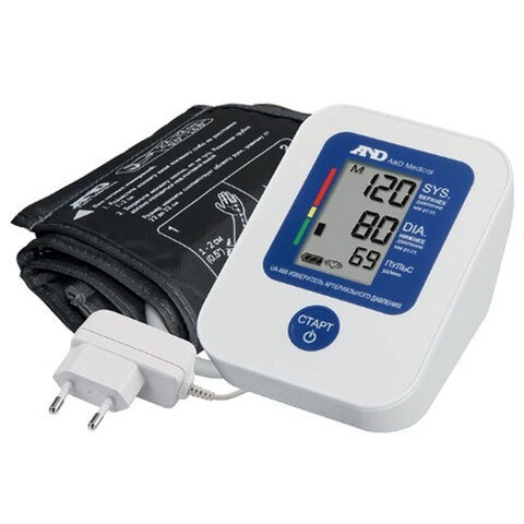 Тонометр AND UA-888, ЭКОНОМ, манжета 22-32 см, автоматический, на плечо, адаптер питания, AND UA-888ad