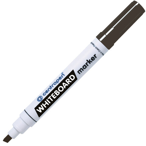 Маркер стираемый для белой доски ЧЕРНЫЙ CENTROPEN "Dry-Wipe", 8569, наконечник 1-4,5 мм, 585690112