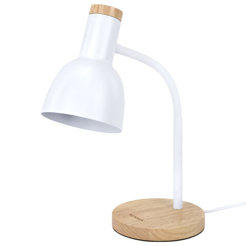 Настольная лампа-светильник SONNEN BR-372, на подставке, лампочка в ПОДАРОК!, E27, белый, 40 см, 238447