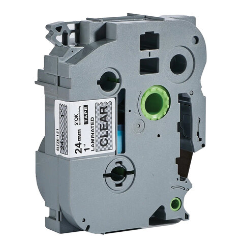 Картридж для принтеров этикеток BROTHER SAKURA S'OK TZE151, 24 мм x 8 м, чёрный шрифт, прозрачный фон, 1711532