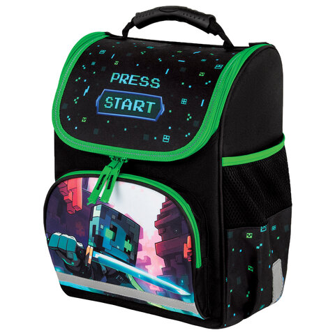 Ранец ПИФАГОР BASIC, 1 отделение, 3 кармана, эргономичная спинка, "Sharp sword", 35х28х18 см, 273138