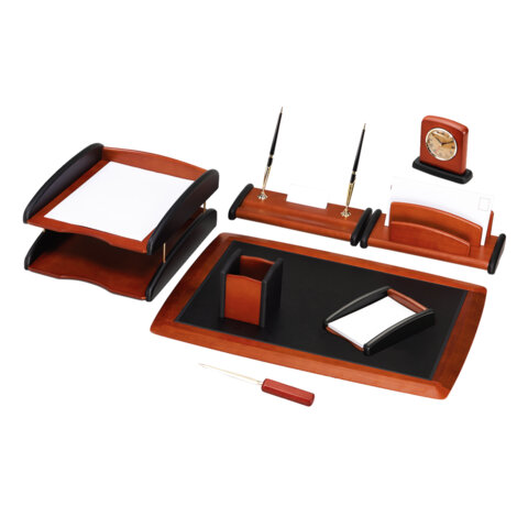 Набор настольный GALANT "Cayman" из дерева, 9 предметов, цвет "палисандр/чёрный", 238160