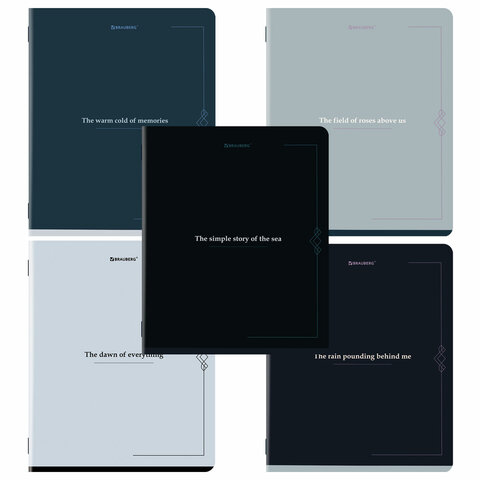 Тетрадь А5, 48 л., BRAUBERG, скоба, клетка, SoftTouch, "Vintage", (микс в спайке), 405328