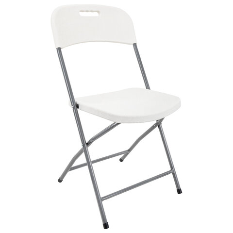 Стул складной NOSTRESS (НОСТРЕСС) "Country FC-003", усиленный каркас, НАГРУЗКА до 150 кг, пластик HDPE, белый, 680056