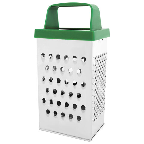 Терка 4 грани 18,2х6,2х8,5 см, белая жесть с пластиковой ручкой, BOOMHOUSE (БумХаус) Basic, 701860