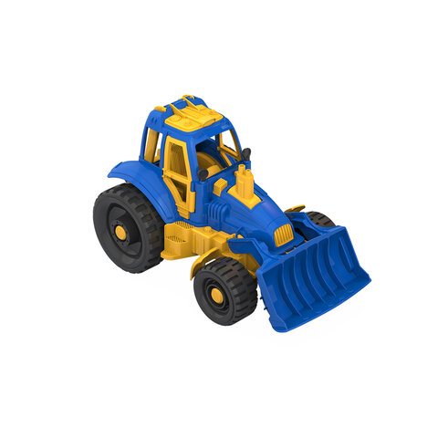 Трактор игрушечный с грейдером, "Классик" пластиковый, 30x16,5x17,8 см, НОРДПЛАСТ, 398
