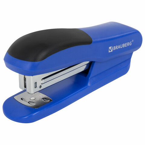 Степлер №24/6, 26/6 BRAUBERG "SX-39", до 25 листов, синий, 228591
