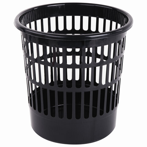 Корзина для бумаг STAFF "Basic" сетчатая, 9,5 л, черная, 237915