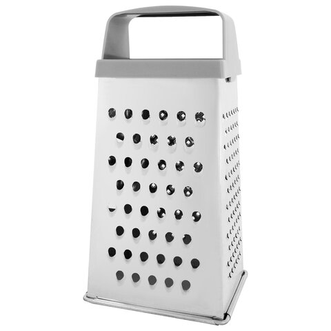 Терка 4 грани 22х11х8,5 см, белая жесть с пластиковой ручкой, BOOMHOUSE (БумХаус) Кварц, 701859