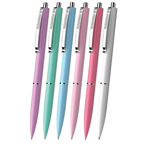 Ручка шариковая автоматическая SCHNEIDER (Германия) "K15 Pastel", СИНЯЯ, пастель ассорти, узел 1 мм, 130840