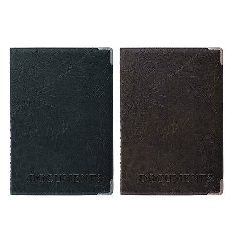 Обложка для автодокументов, 128х92 мм, ПВХ под кожу, конгревное тиснение, цвет ассорти, А5-12