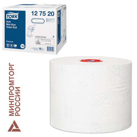 Бумага туалетная 90 м, Tellus/TORK (Система Т6) PREMIUM, КОМПЛЕКТ 27 рулонов, 2-слойная, белая, 127520/127521