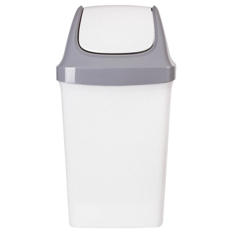 Ведро мусорное с КРЫШКОЙ (качающейся) 50 литров,"СВИНГ", 73х40х35 см, серое, IDEA, М 2464, М2464