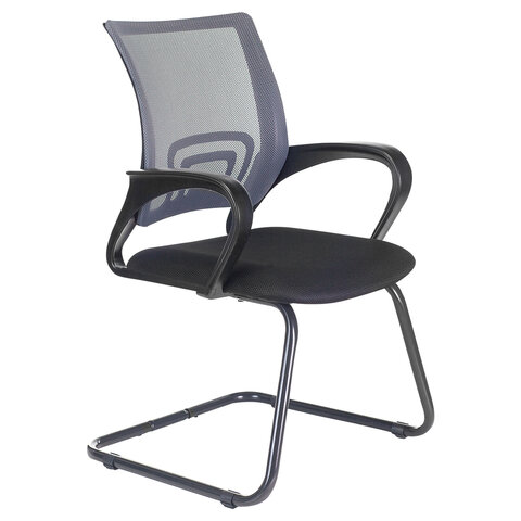 Кресло для приемных и переговорных BRABIX "Fly CF-100", серое/черное, 532089